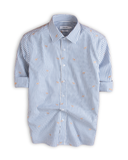  Sơ mi dài tay kẻ họa tiết premium thêu logo ở thép tay GATB504 