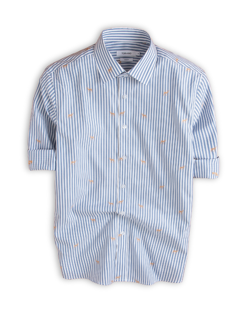  Sơ mi dài tay kẻ họa tiết premium thêu logo ở thép tay GATB504 