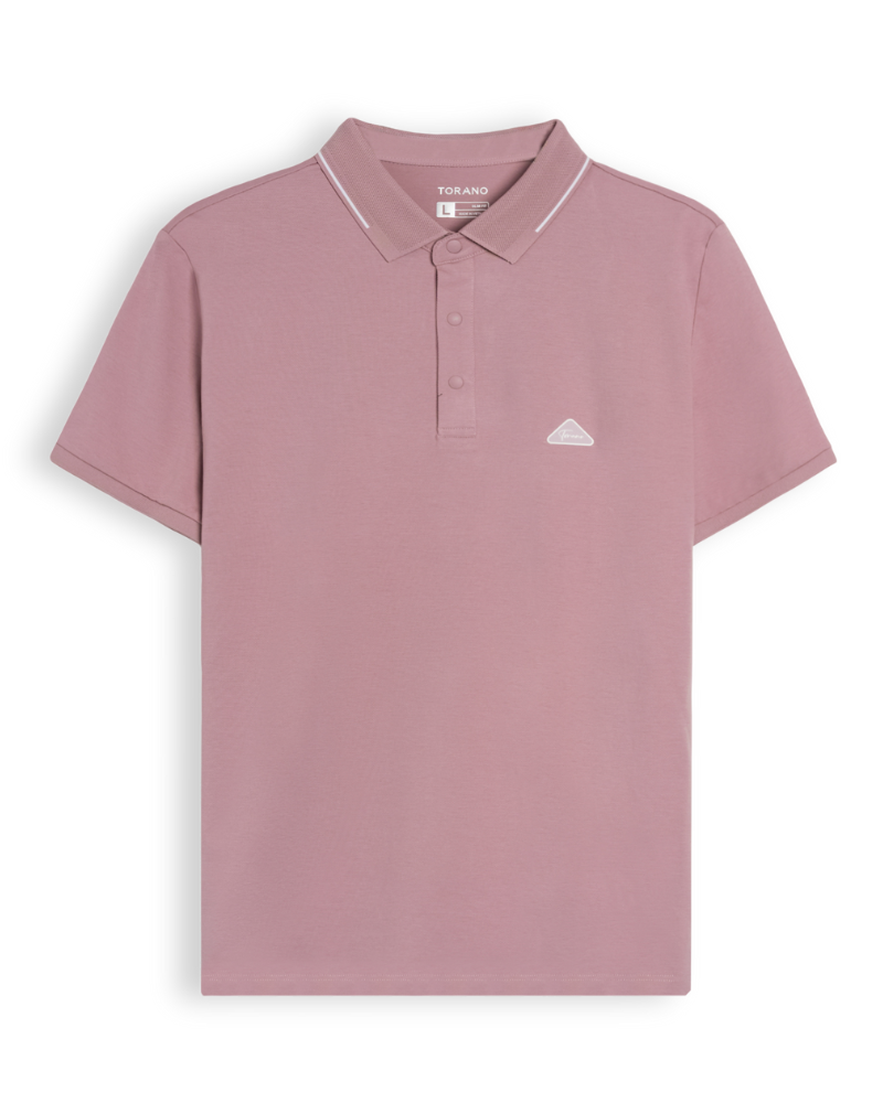 Áo polo trơn kẻ in logo ngực GSTP846