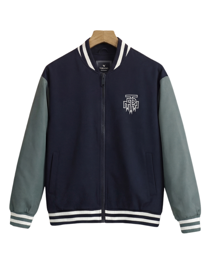 Áo khoác nỉ can phối cổ bomber thêu logo ngực GWCS501