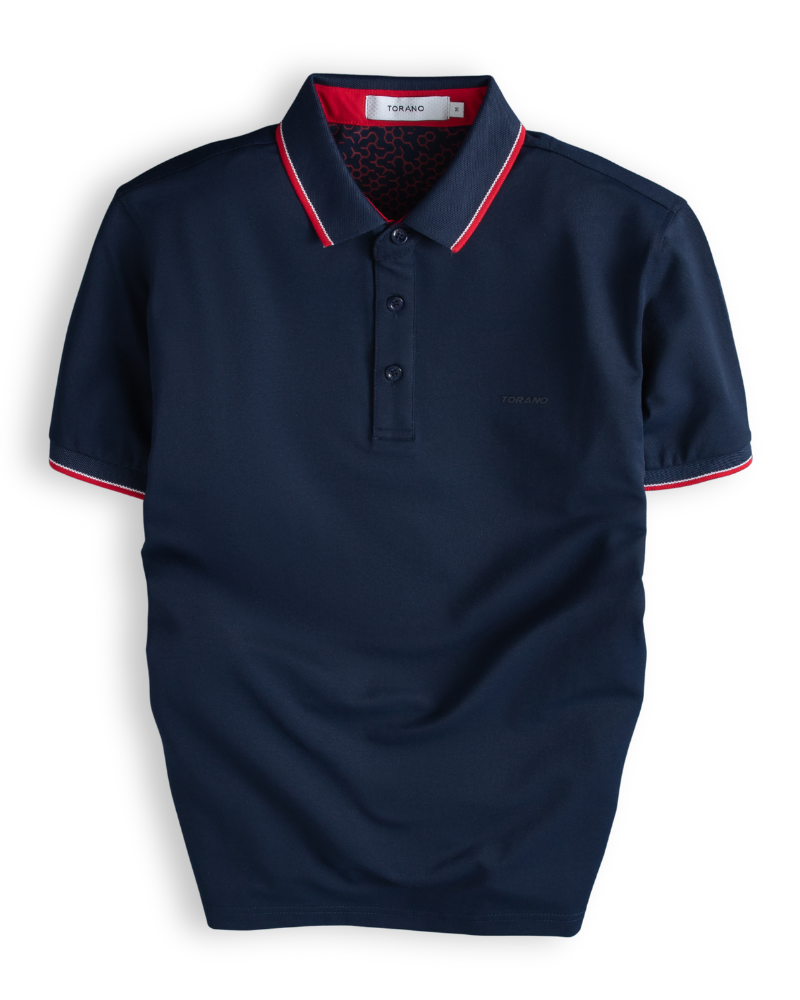  Áo polo trơn bo kẻ in logo Torano ngực GSTP845 