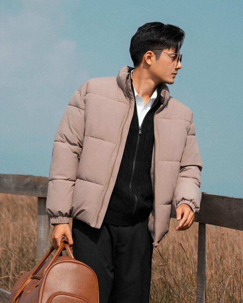  Áo khoác phao 3 lớp lót bông cổ cao regularfit trơn GWCF004 