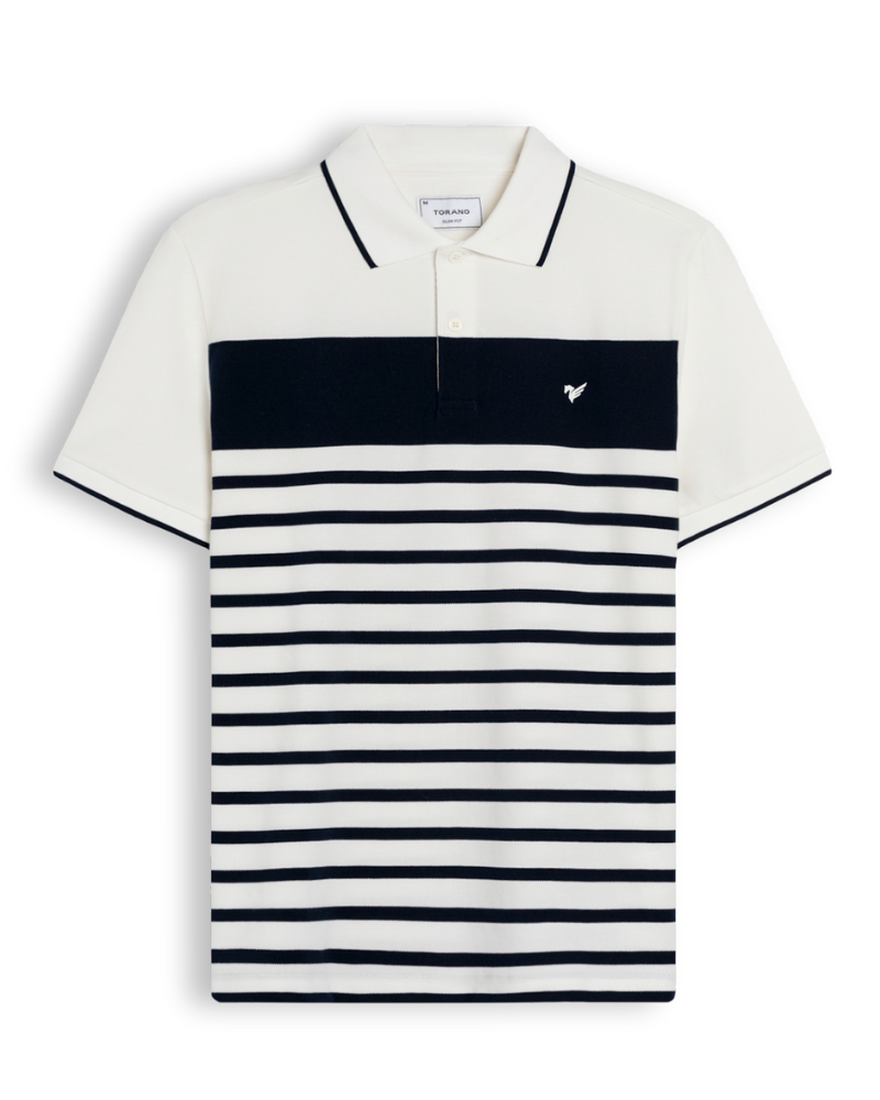 Áo polo kẻ ngang in logo ngực GSTP041