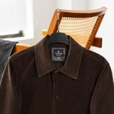  Áo khoác da lộn basic cổ bẻ cúc khắc logo GWCL501 