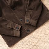  Áo khoác da lộn basic cổ bẻ cúc khắc logo GWCL501 