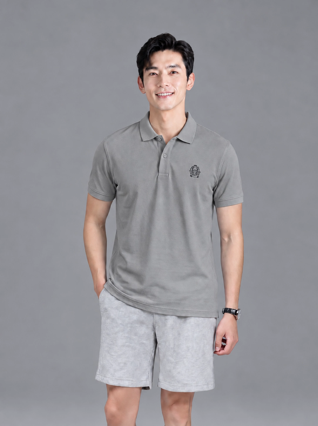 Áo polo nam trơn thêu logo ngực Pique Air GSTP601