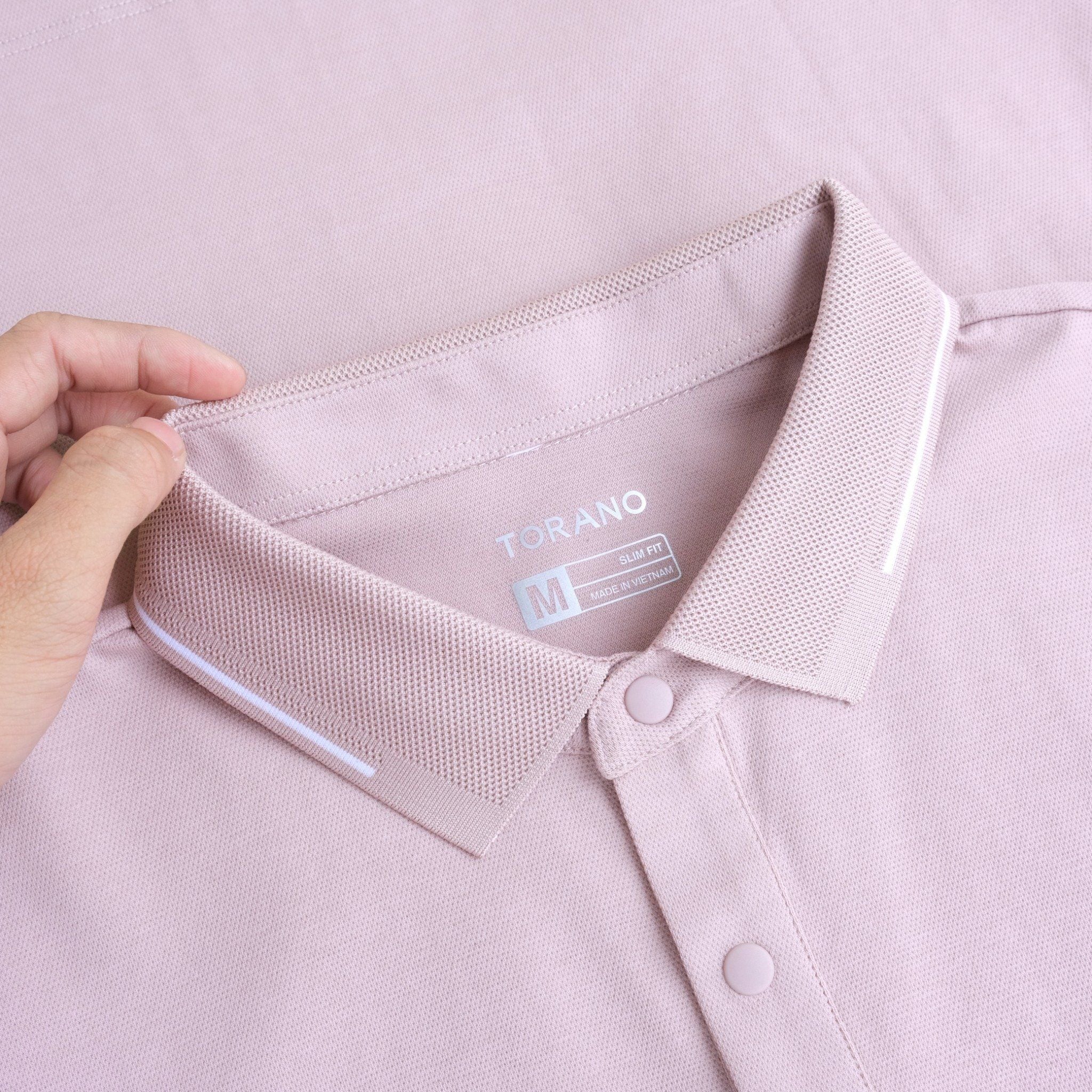  Áo polo trơn kẻ in logo ngực GSTP846 