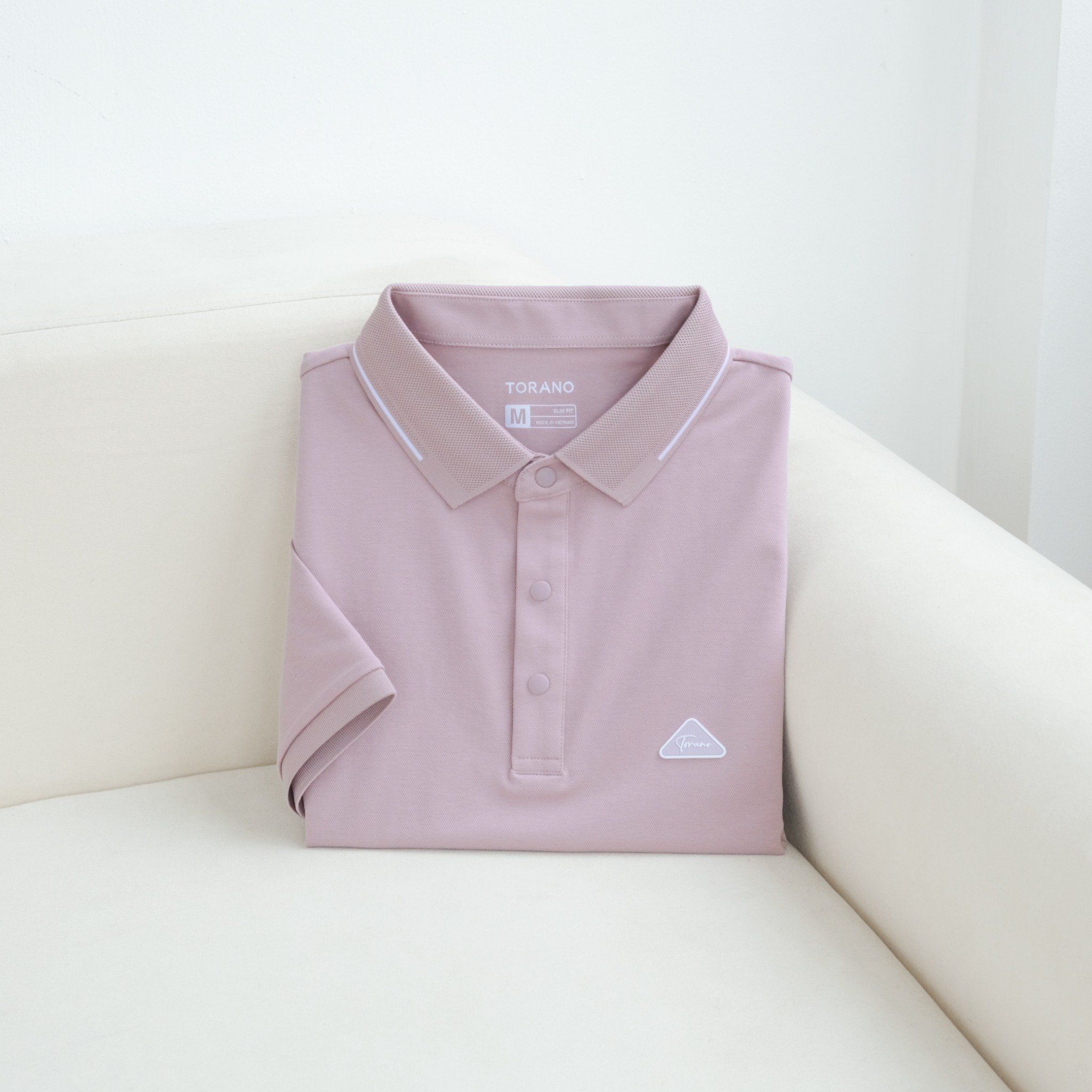  Áo polo trơn kẻ in logo ngực GSTP846 