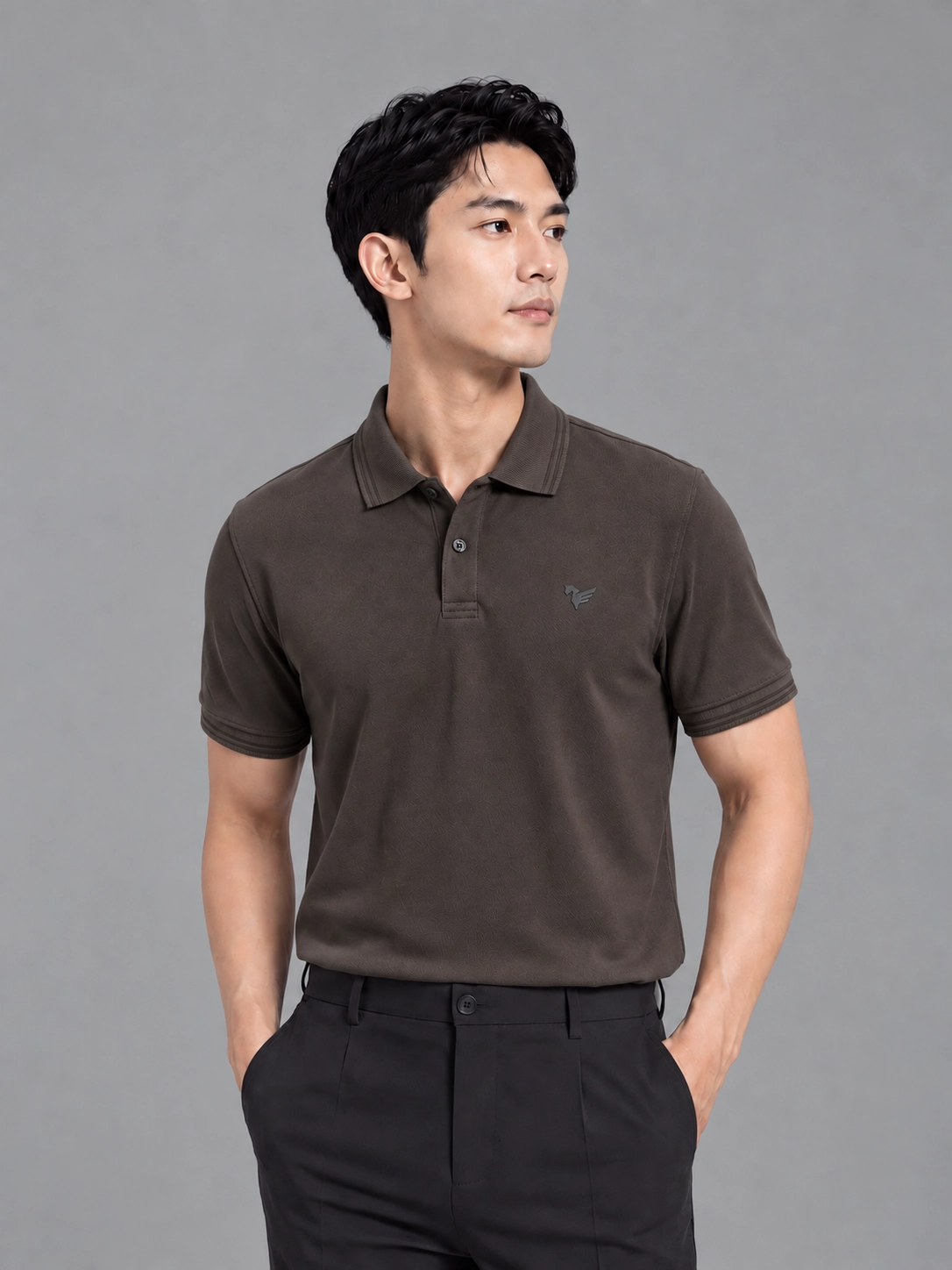 Áo polo nam trơn basic thêu logo Lacoste TC ESTP038