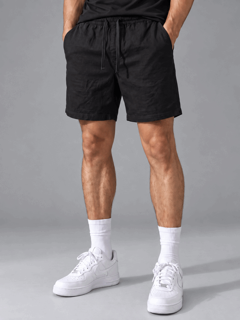 Quần short nam đũi cạp chun Organic Linen FSBI001