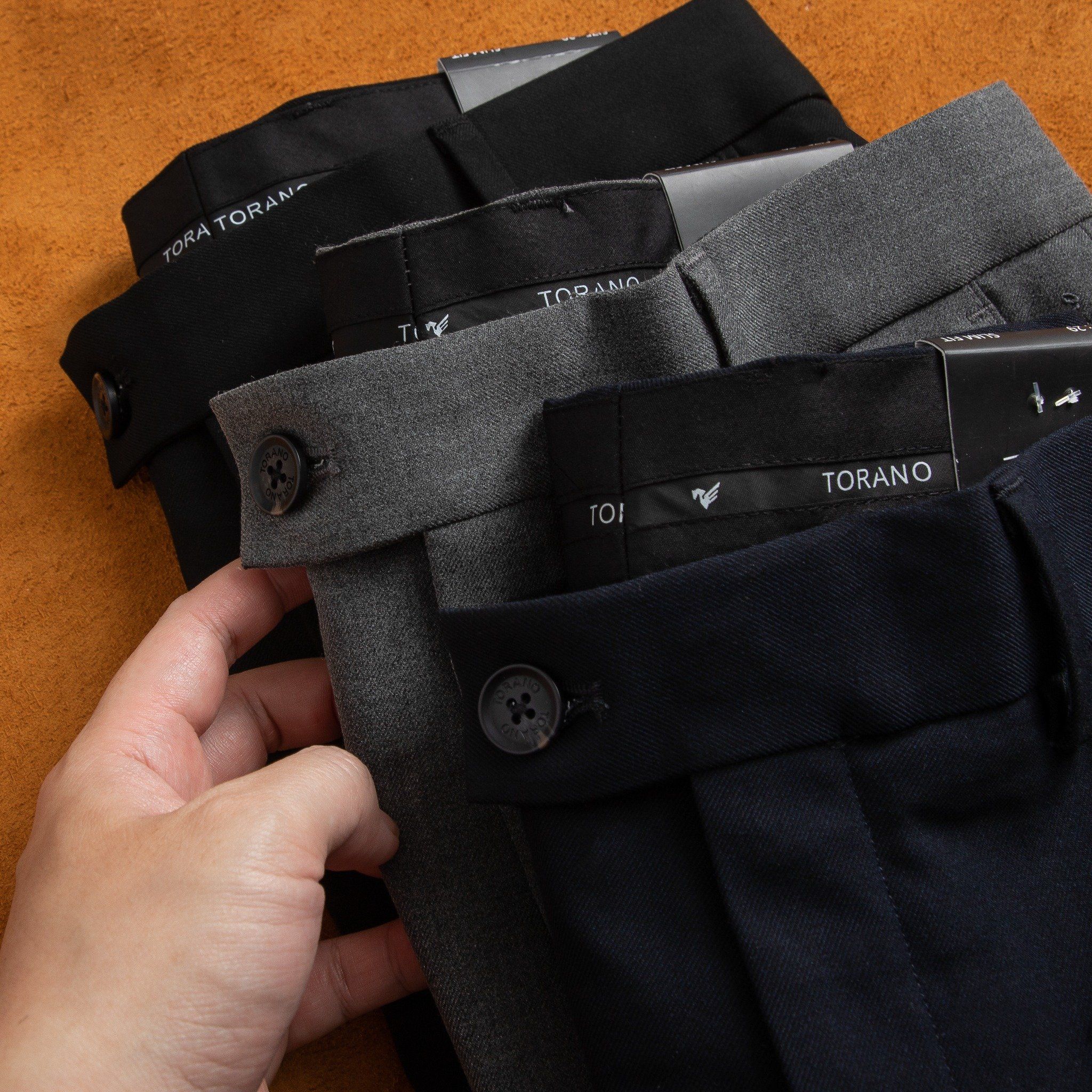  Quần âu slimfit trơn cạp lót in logo GABT002 
