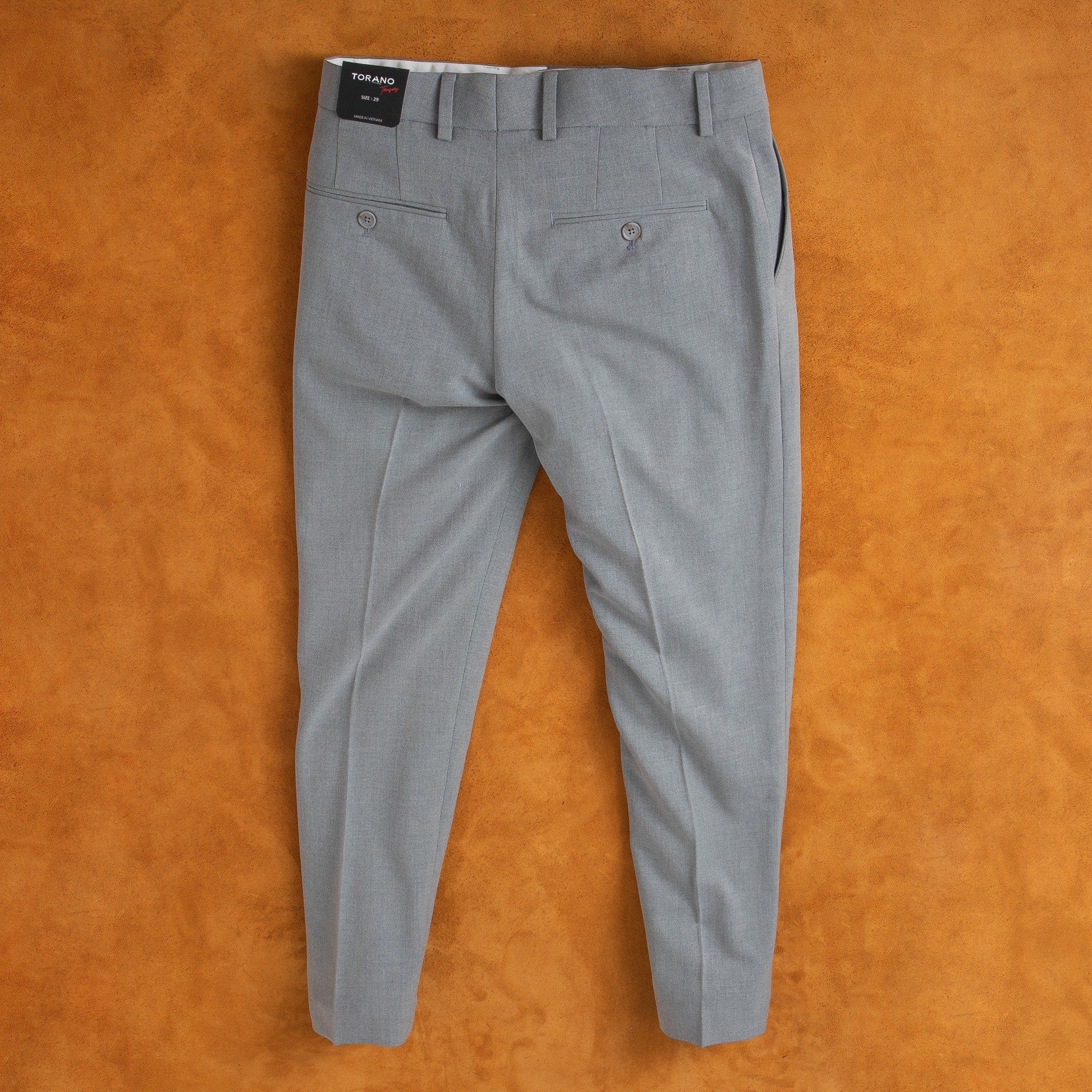  Quần âu slimfit trơn cạp lót in logo GABT002 