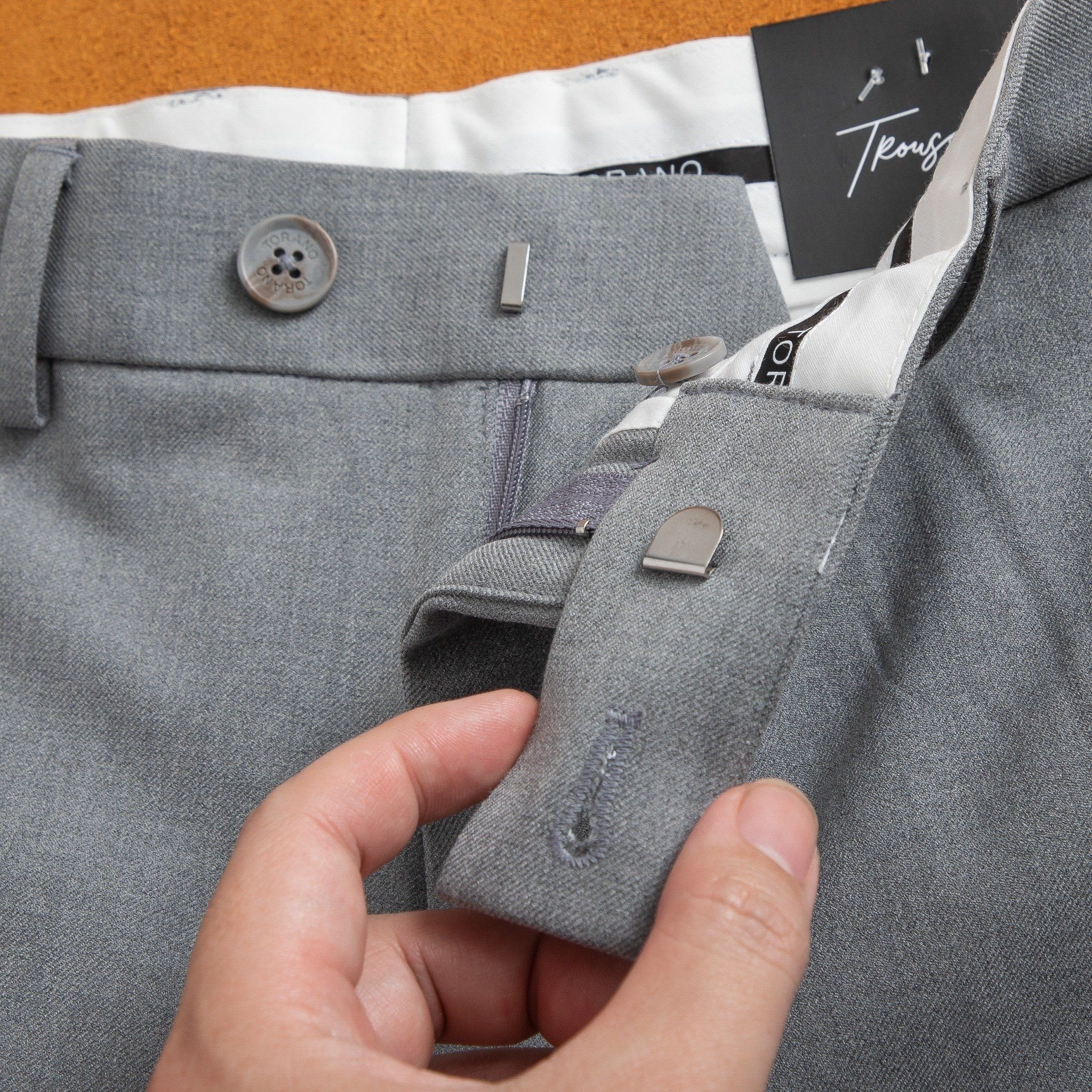  Quần âu slimfit trơn cạp lót in logo GABT002 