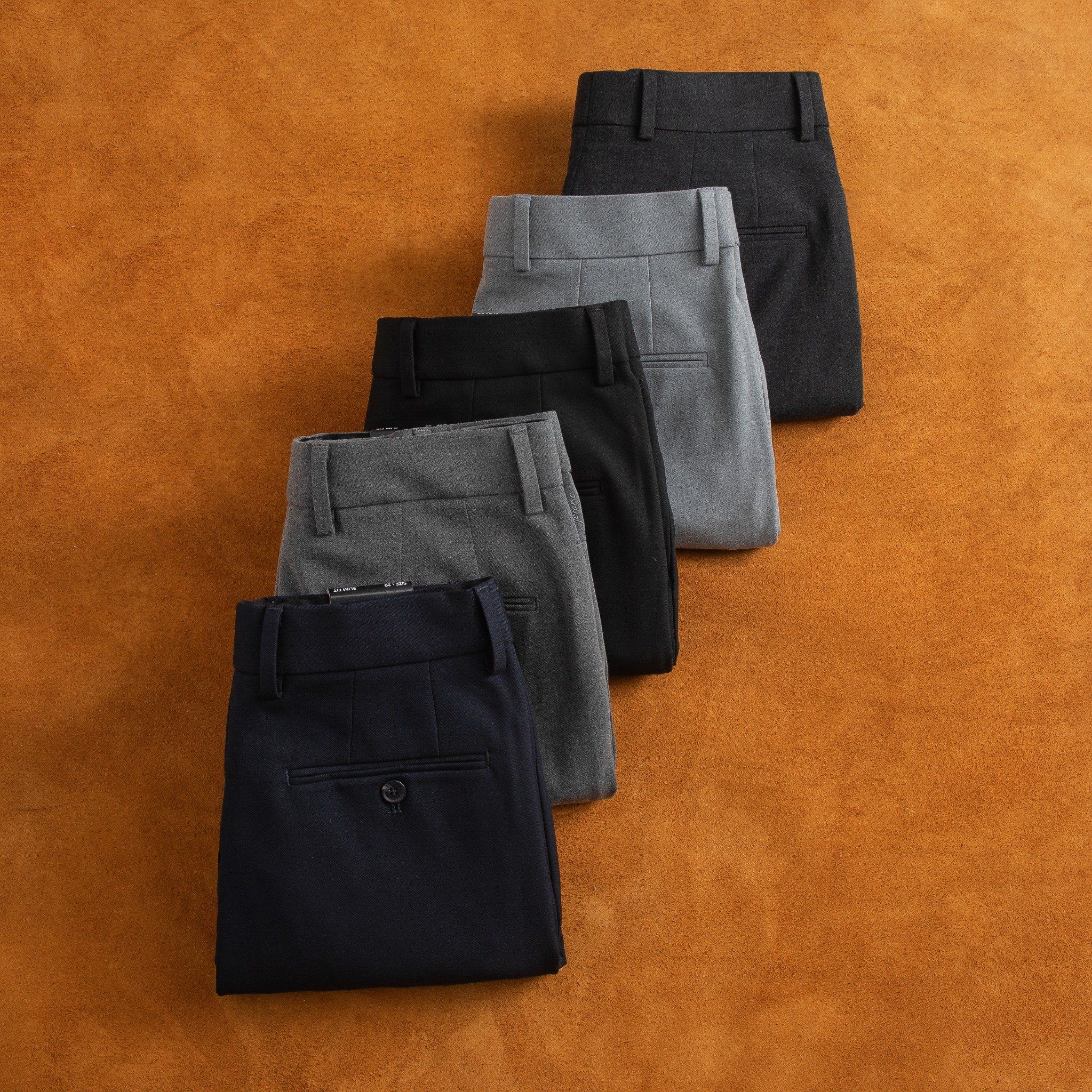  Quần âu slimfit trơn cạp lót in logo GABT002 