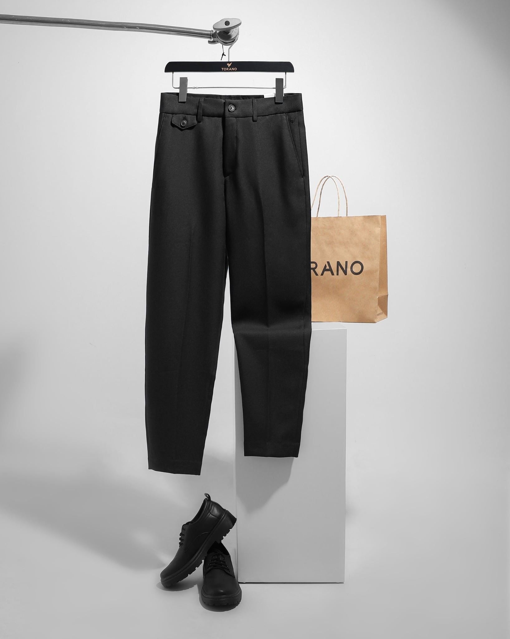  Quần âu slimfit trơn cạp trơn thêu logo GABT501 