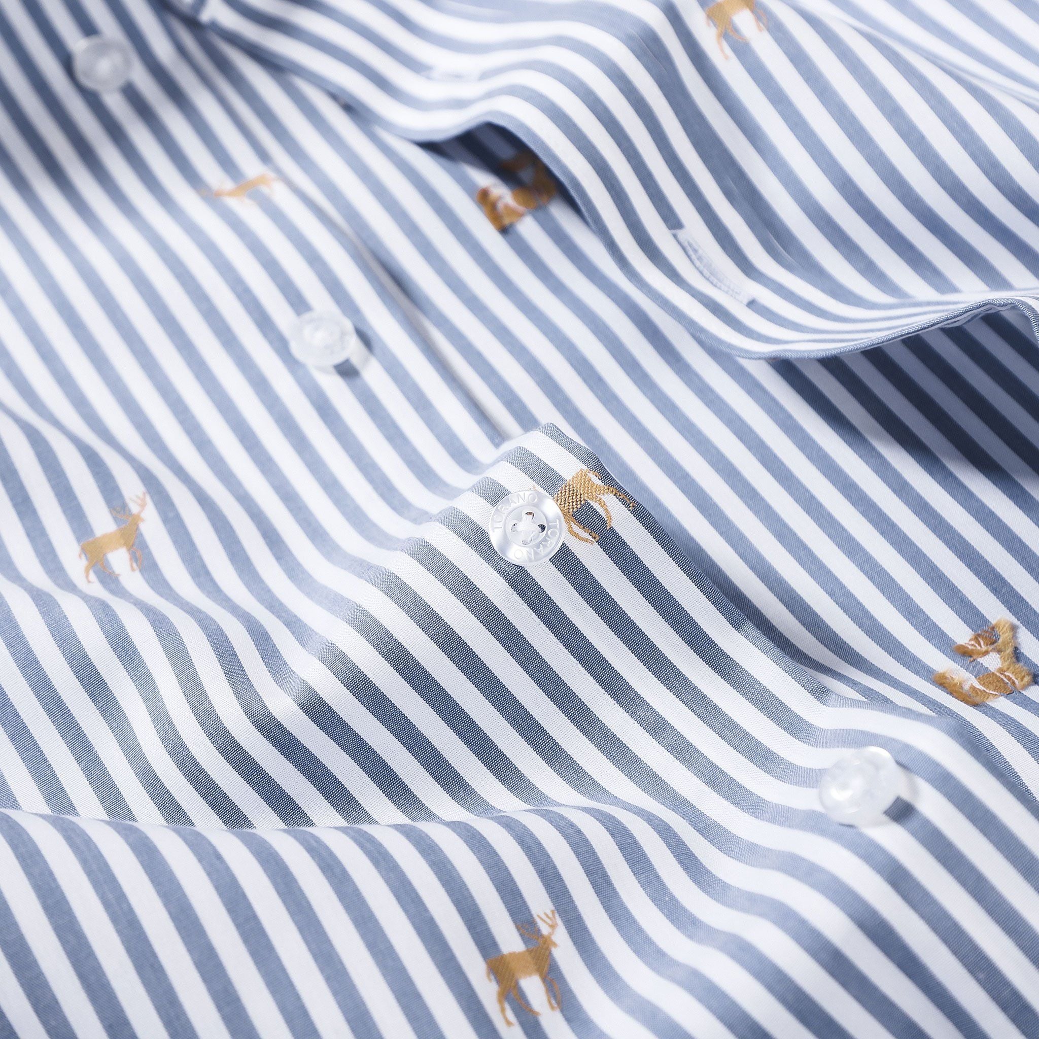  Sơ mi dài tay kẻ họa tiết premium thêu logo ở thép tay GATB504 