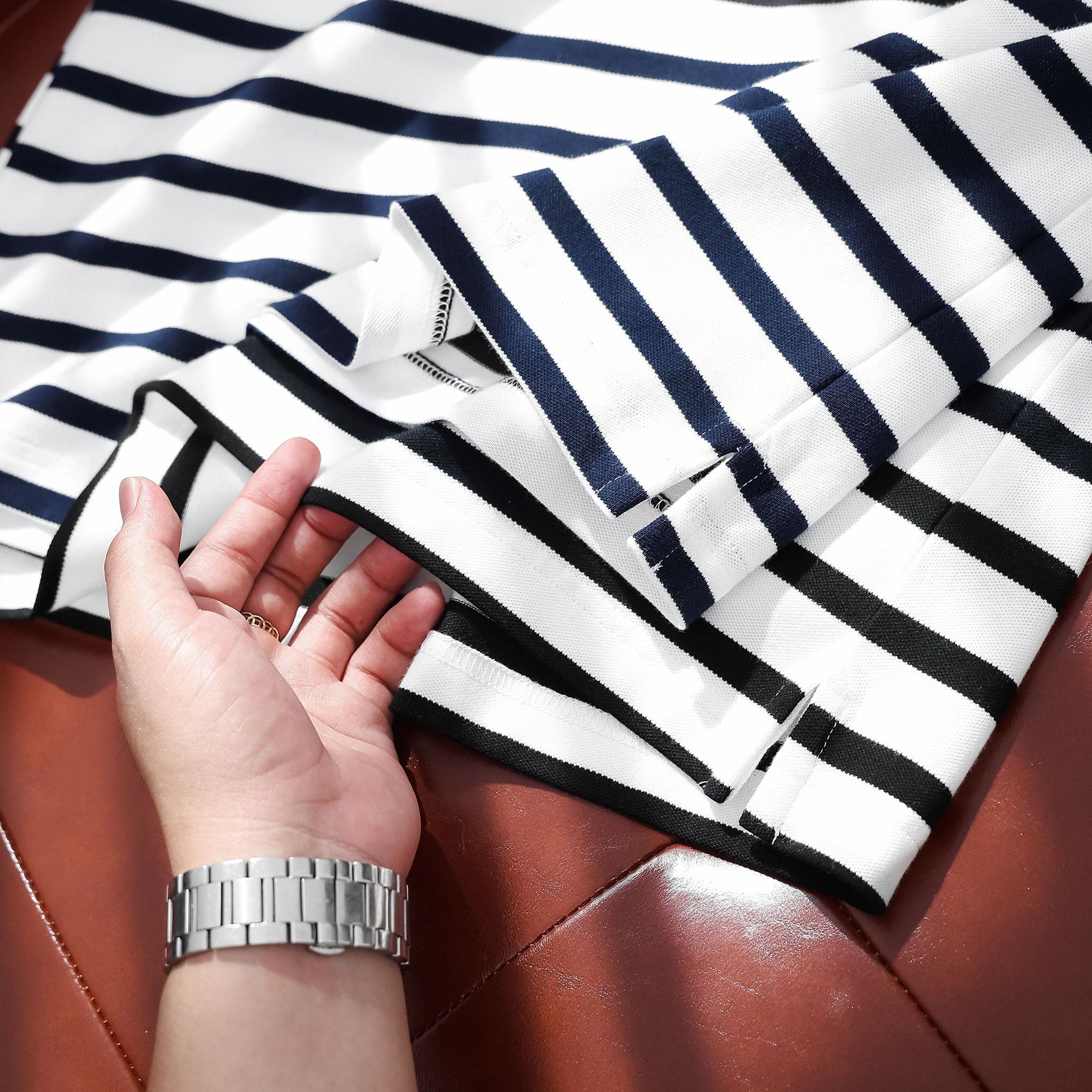  Áo polo kẻ ngang in logo ngực GSTP041 