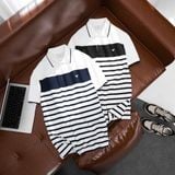  Áo polo kẻ ngang in logo ngực GSTP041 