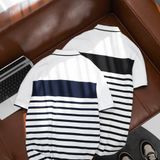  Áo polo kẻ ngang in logo ngực GSTP041 