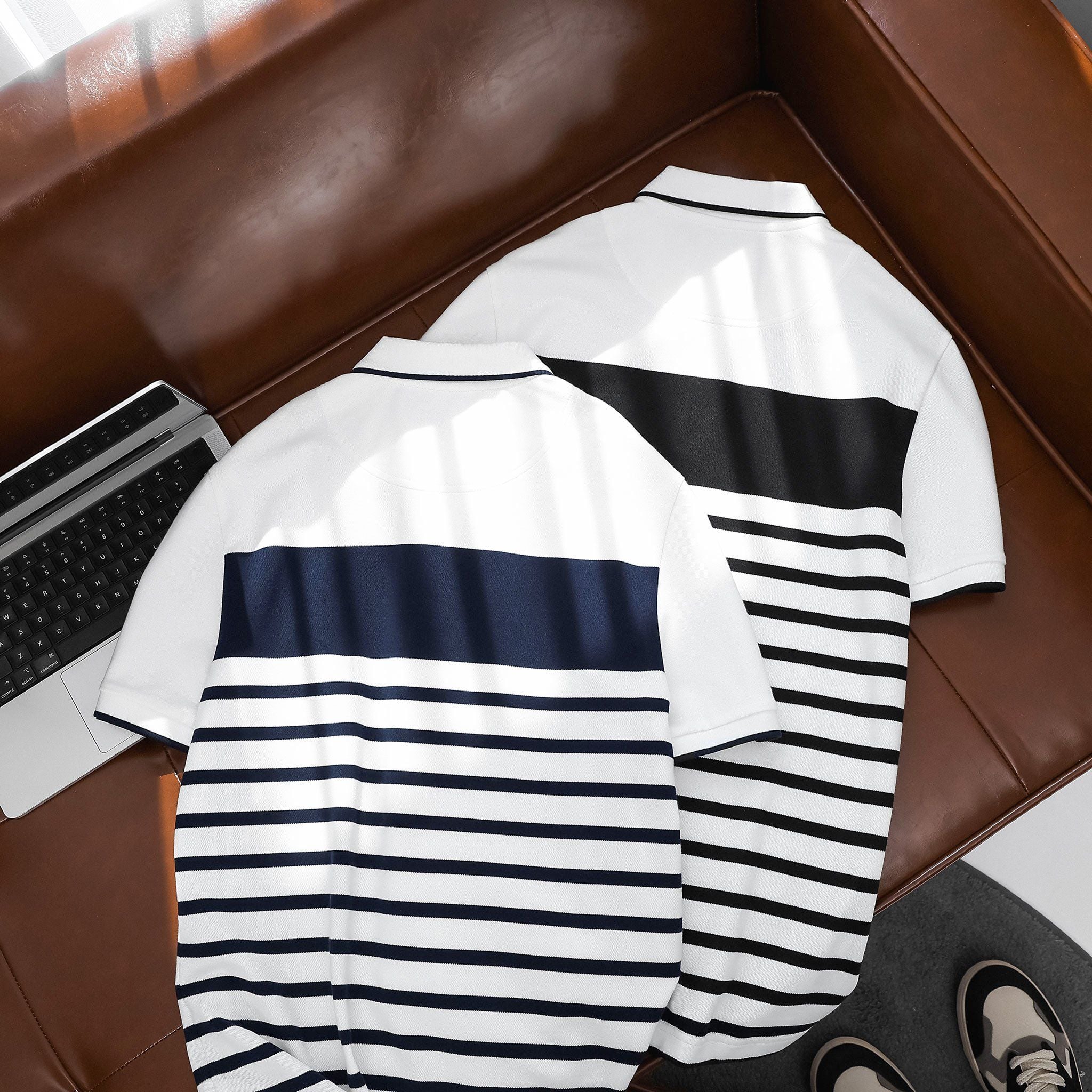  Áo polo kẻ ngang in logo ngực GSTP041 