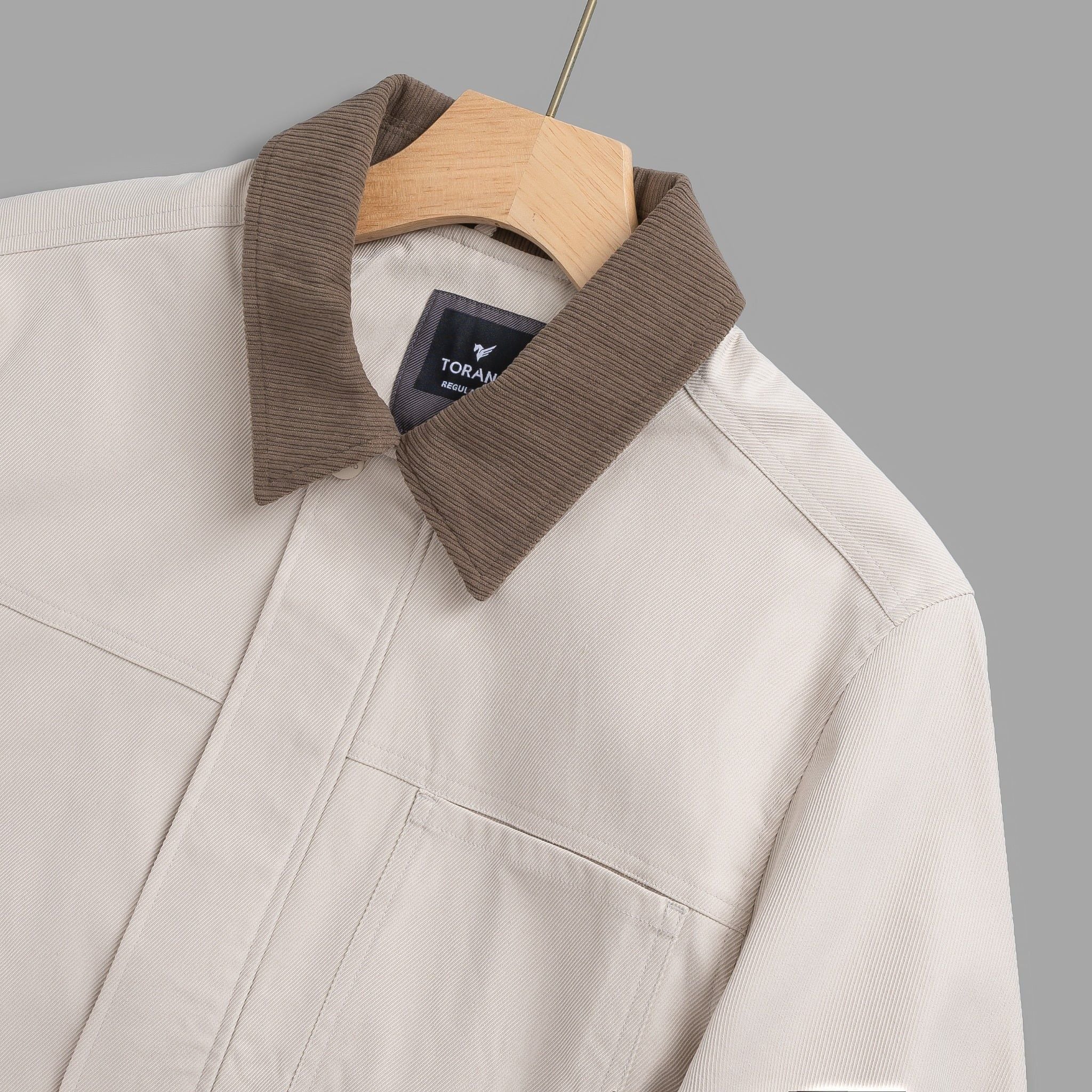  Áo khoác khaki 2 lớp túi ốp cúc rập logo GWCJ501 