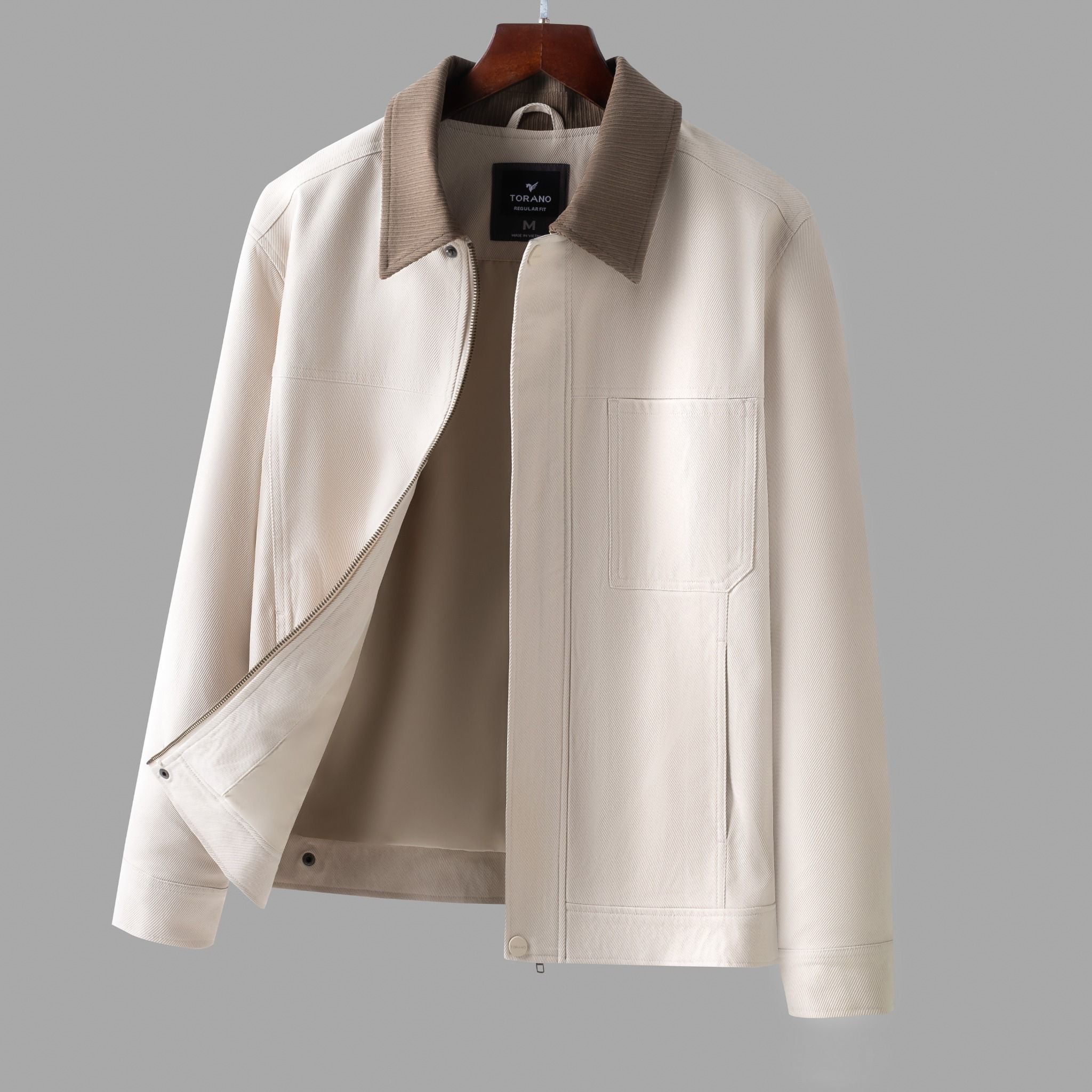  Áo khoác khaki 2 lớp túi ốp cúc rập logo GWCJ501 