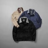  Áo khoác da lộn basic cổ bẻ cúc dập logo GWCL502 