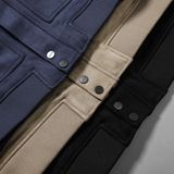  Áo khoác da lộn basic cổ bẻ cúc dập logo GWCL502 