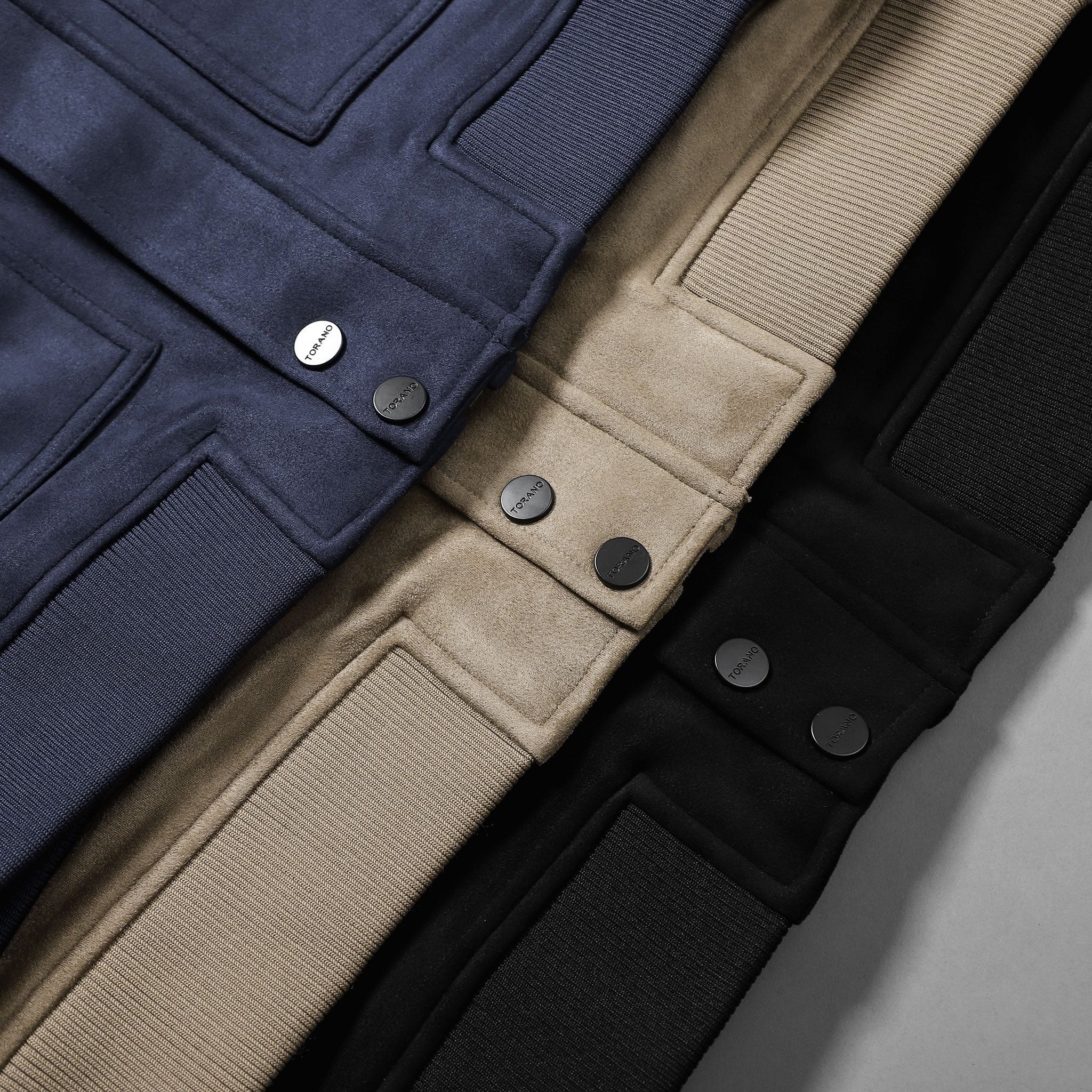  Áo khoác da lộn basic cổ bẻ cúc dập logo GWCL502 