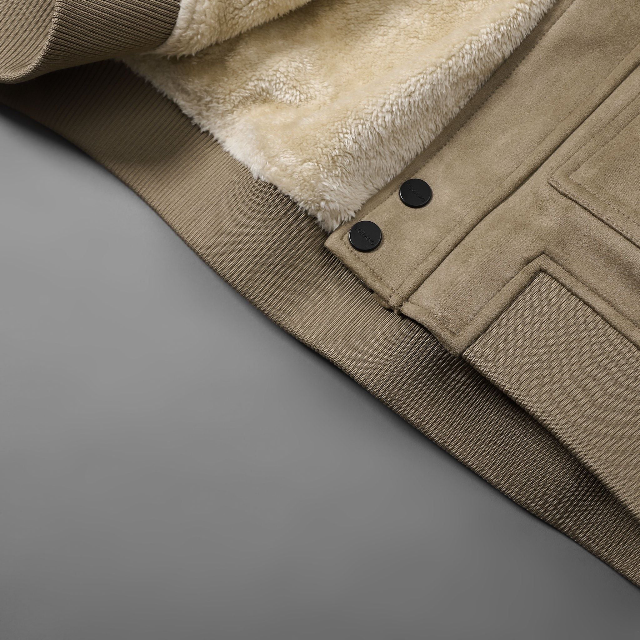  Áo khoác da lộn basic cổ bẻ cúc dập logo GWCL502 