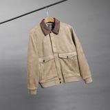  Áo khoác da lộn basic cổ bẻ cúc dập logo GWCL502 