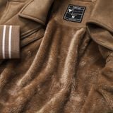  Áo khoác da lộn basic cổ bẻ lót lông GWCL902 