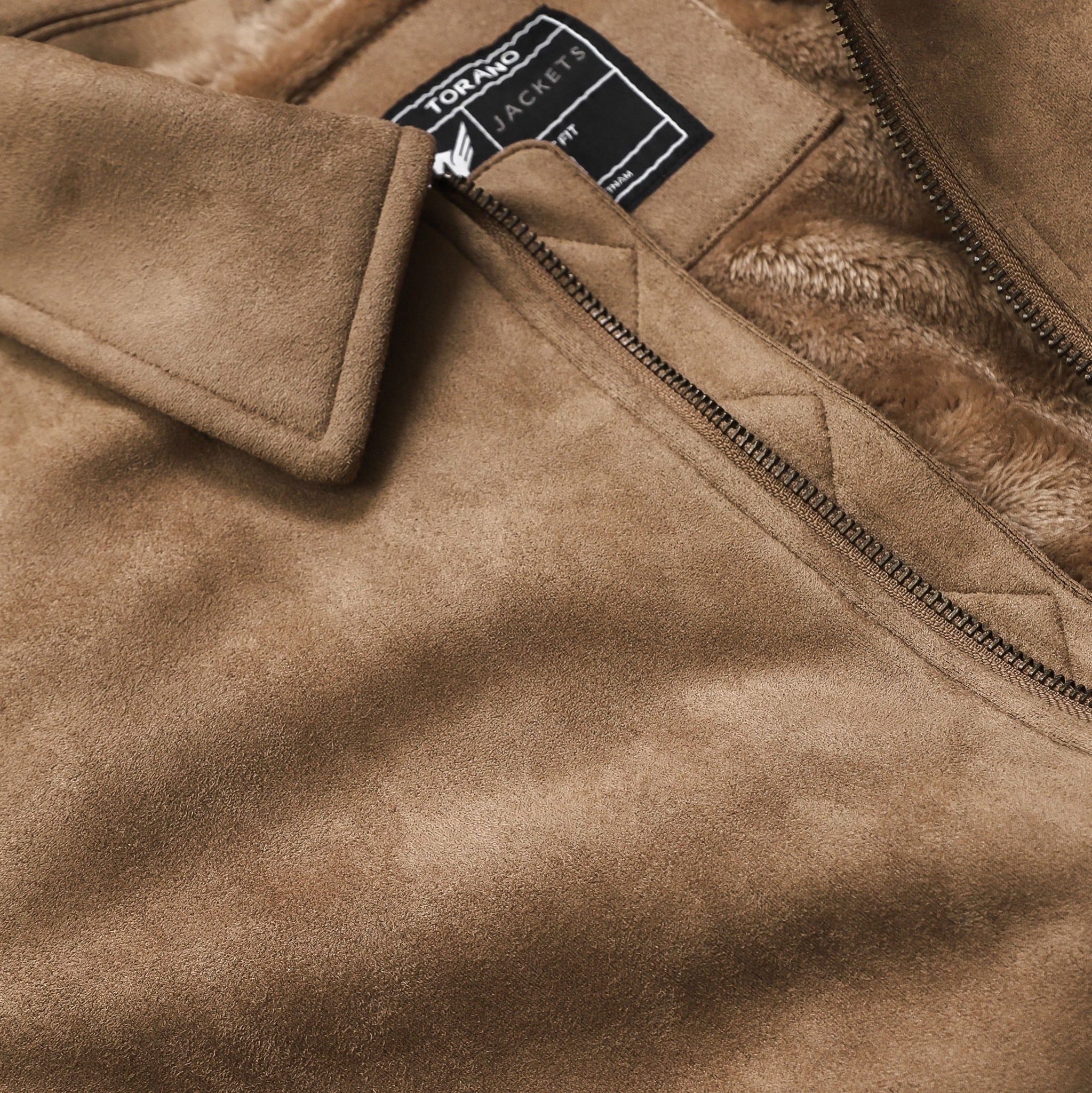  Áo khoác da lộn basic cổ bẻ lót lông GWCL902 