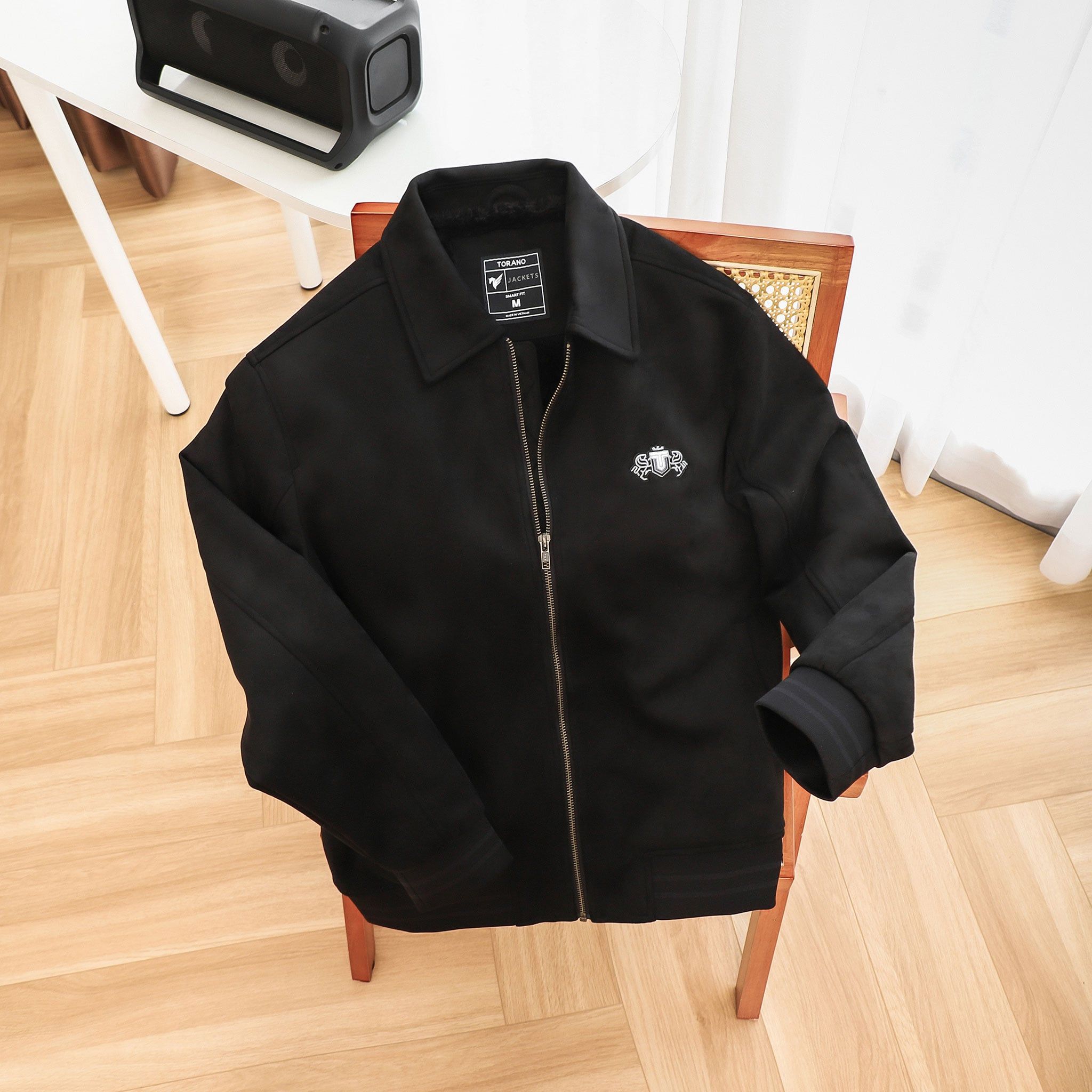  Áo khoác da lộn basic cổ bẻ lót lông GWCL902 