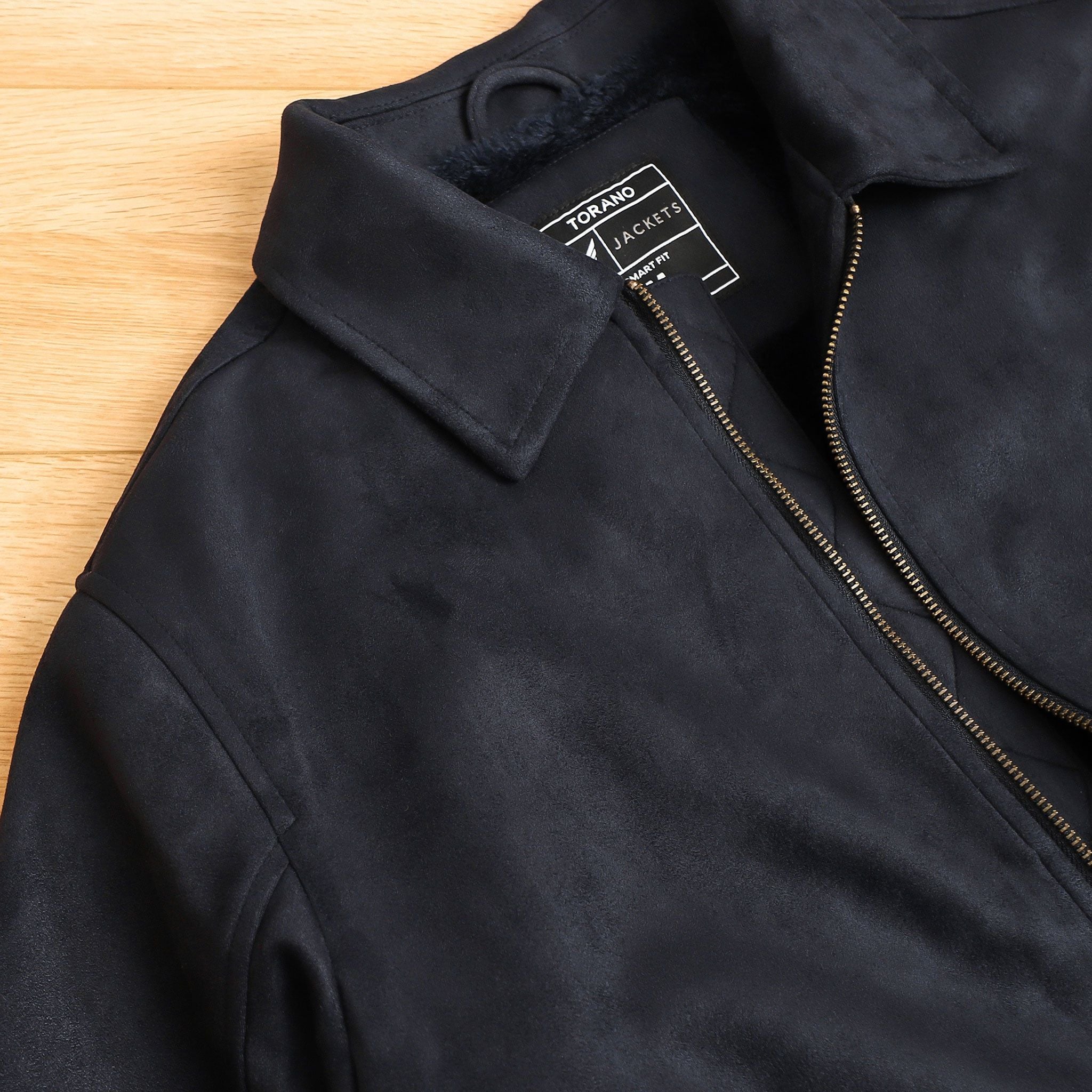  Áo khoác da lộn basic cổ bẻ lót lông GWCL902 