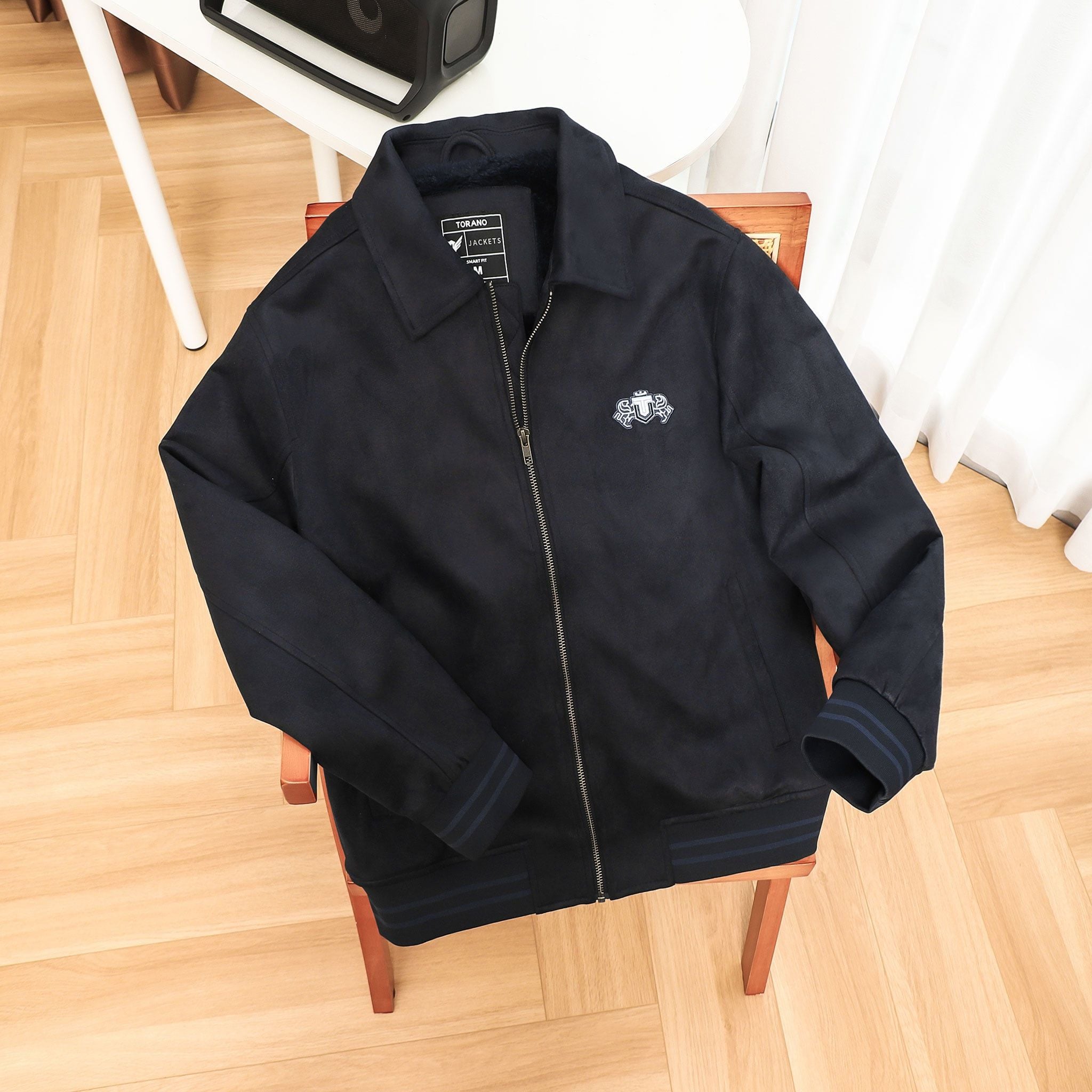  Áo khoác da lộn basic cổ bẻ lót lông GWCL902 