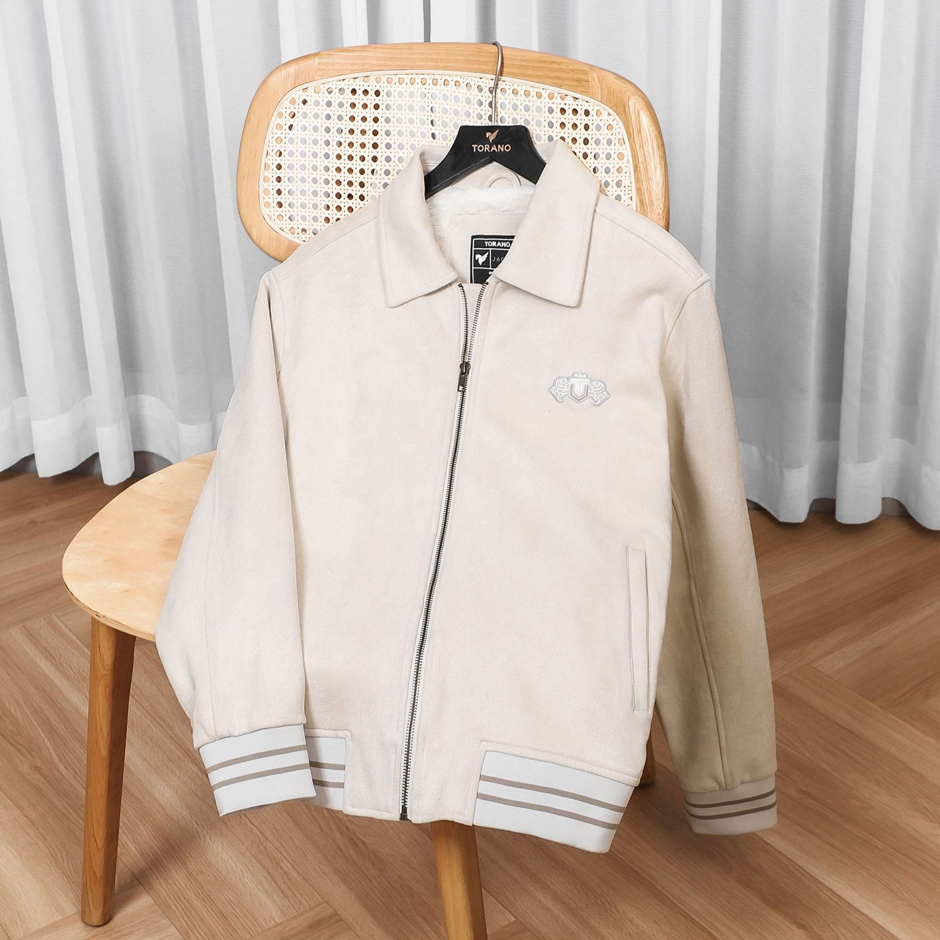  Áo khoác da lộn basic cổ bẻ lót lông GWCL902 