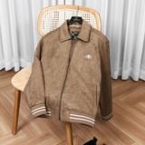  Áo khoác da lộn basic cổ bẻ lót lông GWCL902 