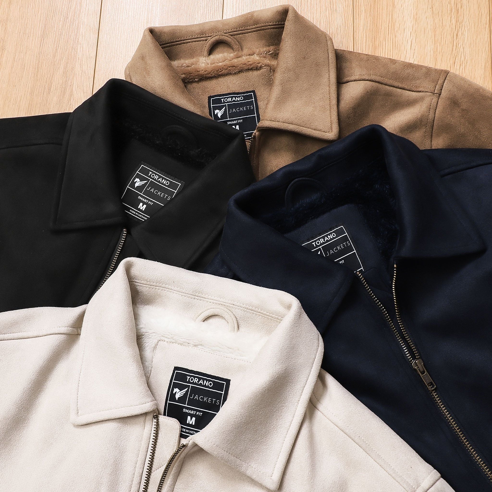  Áo khoác da lộn basic cổ bẻ lót lông GWCL902 