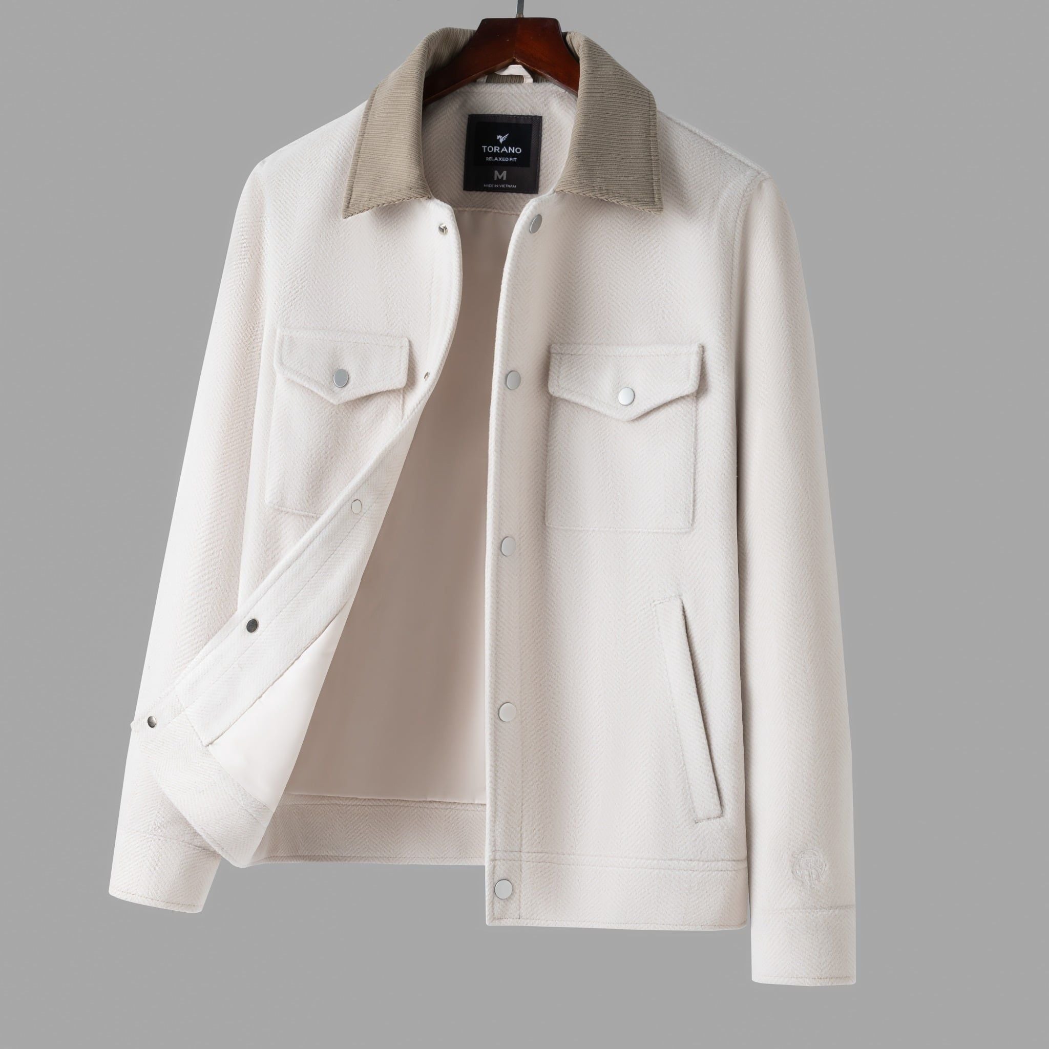  Áo khoác 2 lớp dạ cổ bẻ thêu logo tay GWCT891 