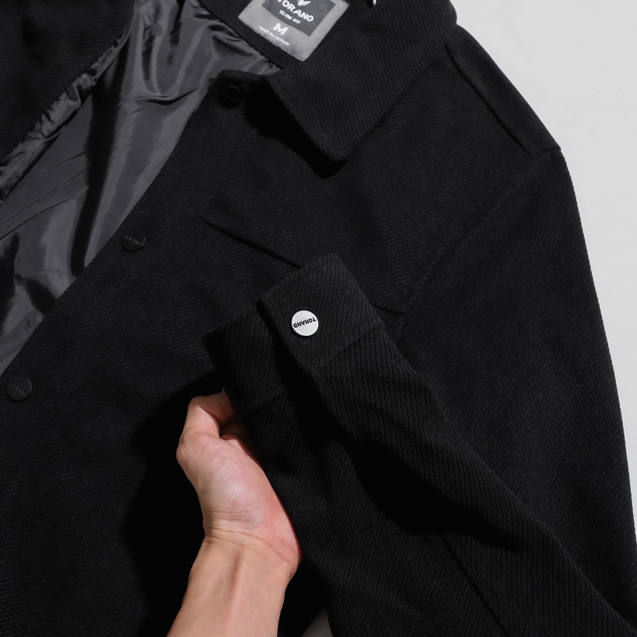  Áo khoác nhung tăm cổ bẻ GWCV502 