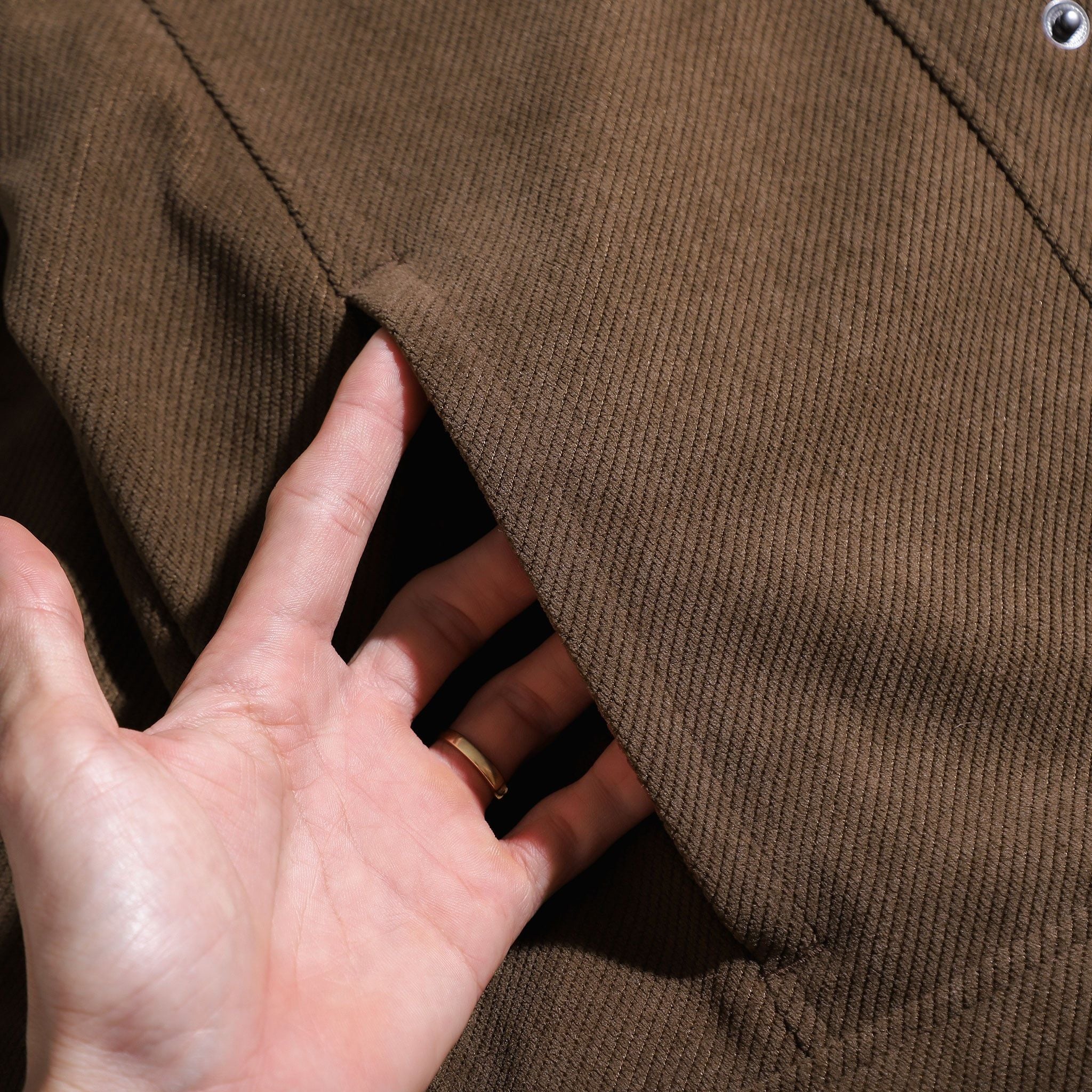  Áo khoác nhung tăm cổ bẻ GWCV502 