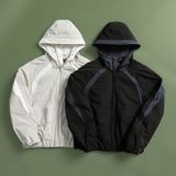  Áo khoác gió 2 lớp can phối mũ liền logo thêu GWCW801 