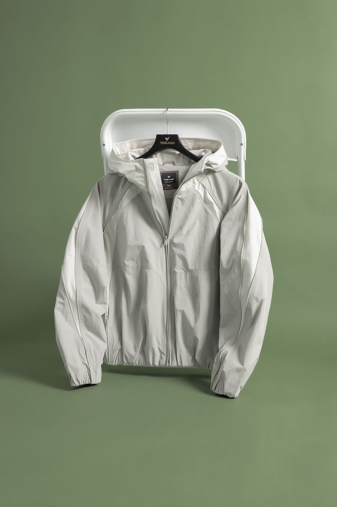  Áo khoác gió 2 lớp can phối mũ liền logo thêu GWCW801 