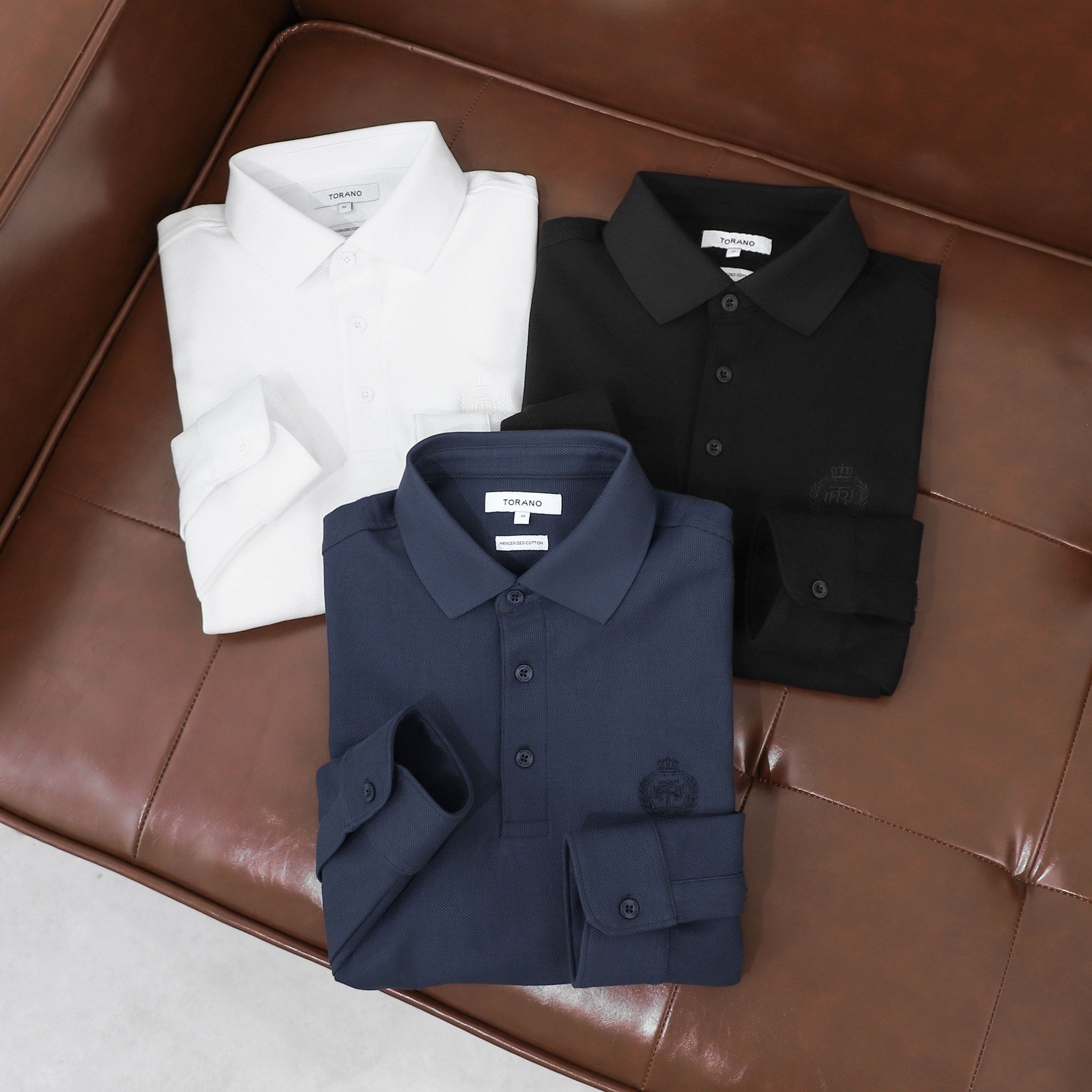  Áo Polo dài tay basic thêu logo ngực GWTP502 