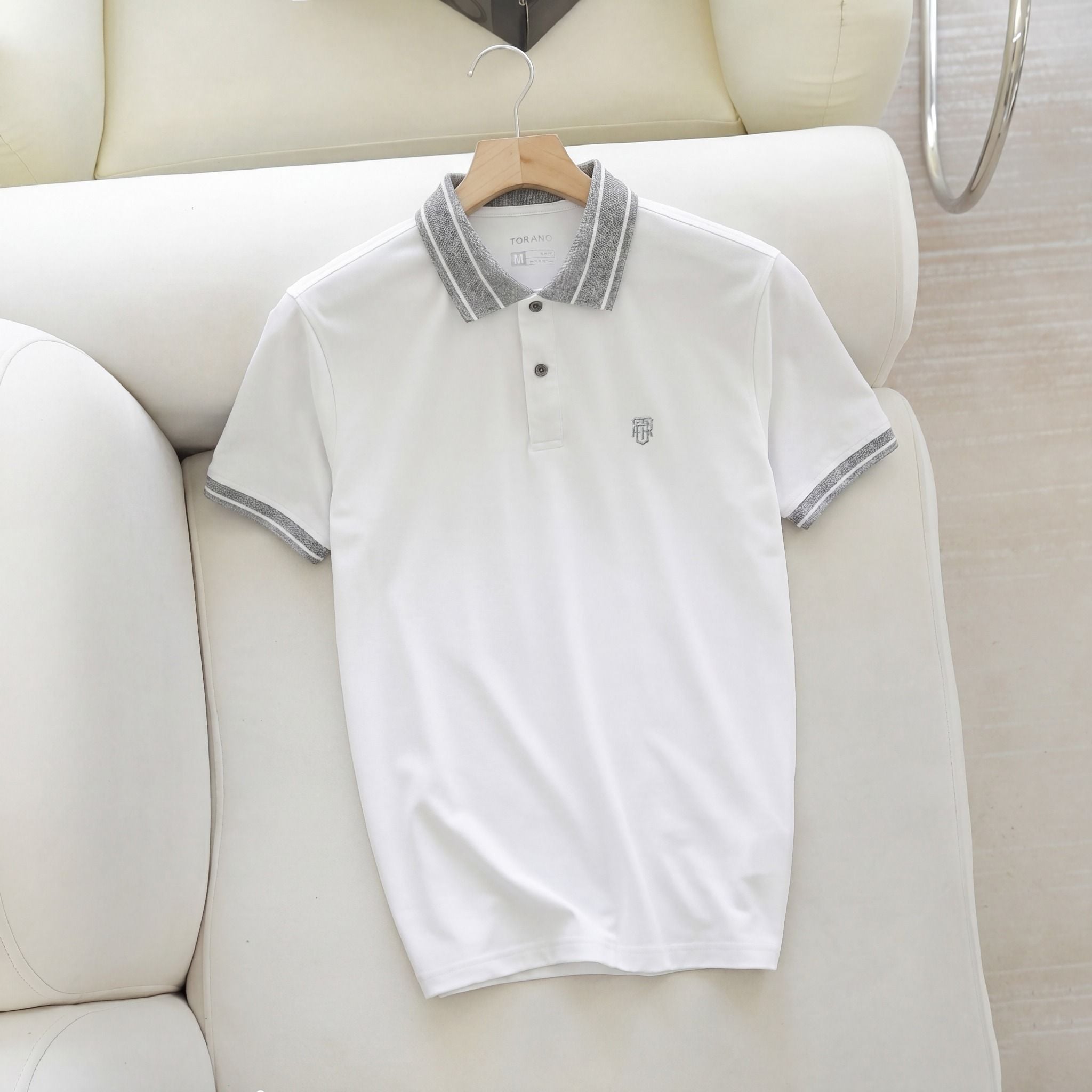  Áo polo trơn bo kẻ HSTP903 