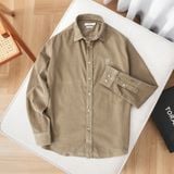  Sơ mi dài tay nhung tăm regularfit thêu logo ngực GATB301 