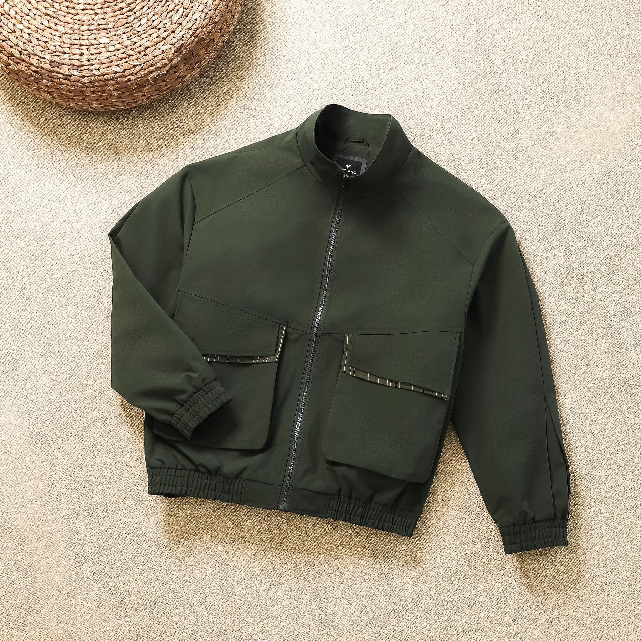  Áo khoác gió 2 lớp can phối relaxedfit cổ cao GWCW802 