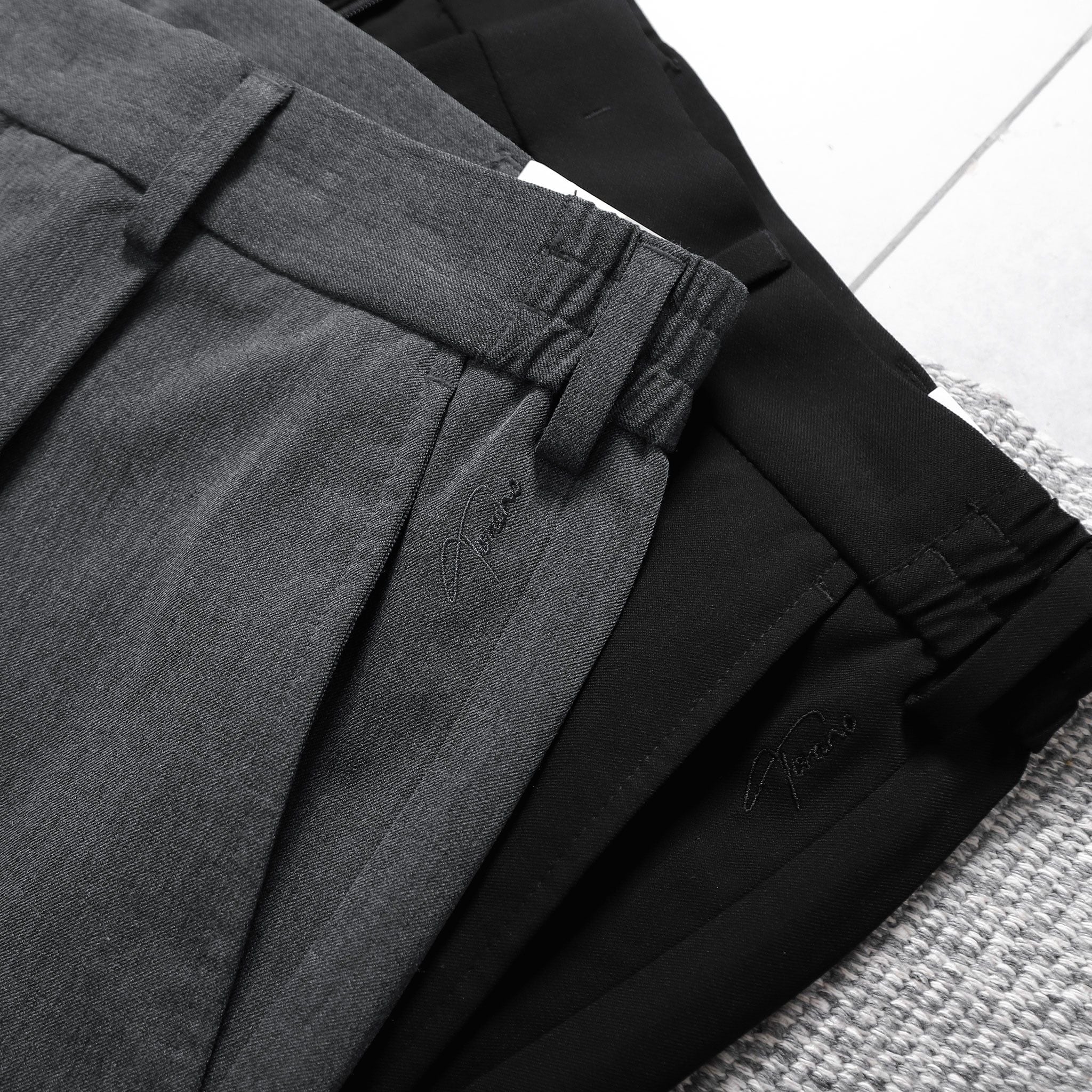  Quần âu relaxedfit trơn phối cạp chun thêu logo GABT506 