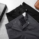  Quần âu relaxedfit trơn phối cạp chun thêu logo GABT506 